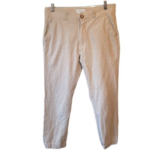 I Love Ugly Men's Textured Light Khaki Cropped Chino Pants Size M